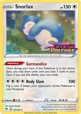 Snorlax - 131/185 (Vivid Voltage Stamped)