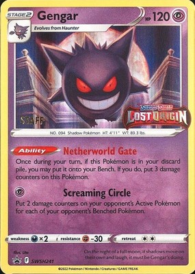 Gengar - SWSH241 (Prerelease) (Staff)