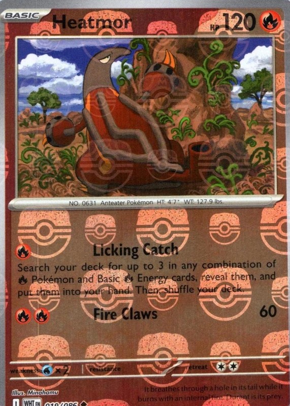 Heatmor (Master Ball Pattern) · SV: White Flare · #019/086 · Holofoil