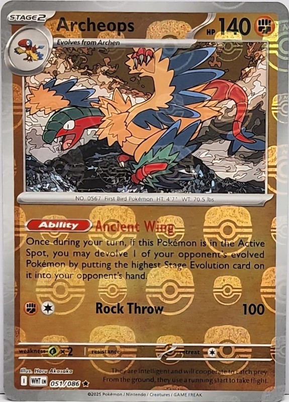 Archeops (Master Ball Pattern) · SV: White Flare · #051/086 · Holofoil