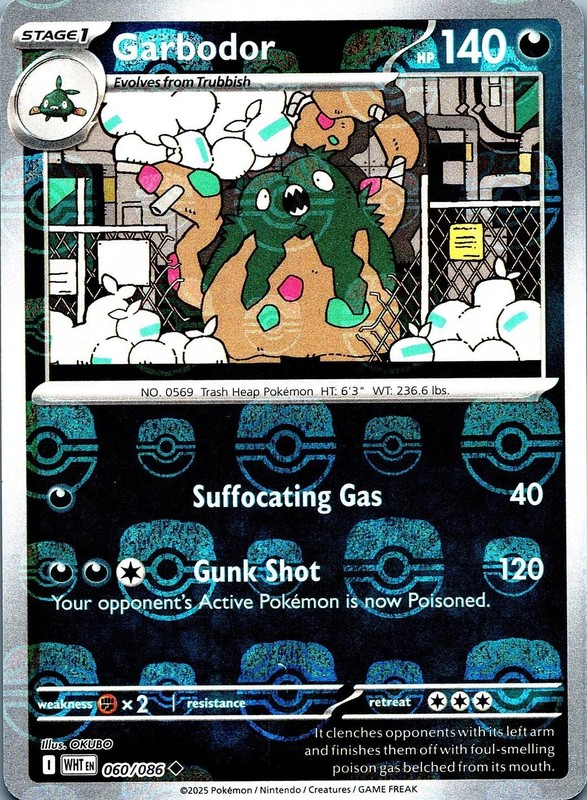 Garbodor (Master Ball Pattern) · SV: White Flare · #060/086 · Holofoil