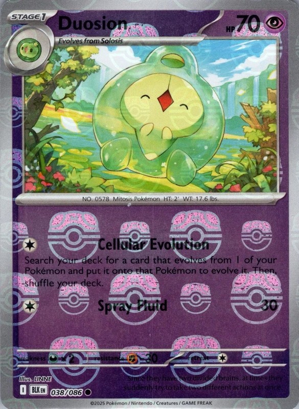Duosion (Master Ball Pattern) · SV: Black Bolt · #038/086 · Holofoil