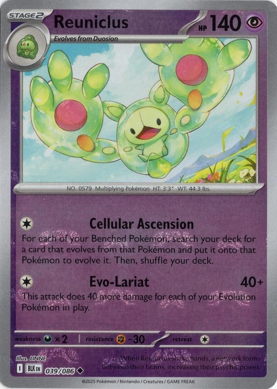 Reuniclus (Master Ball Pattern) · SV: Black Bolt · #039/086 · Holofoil