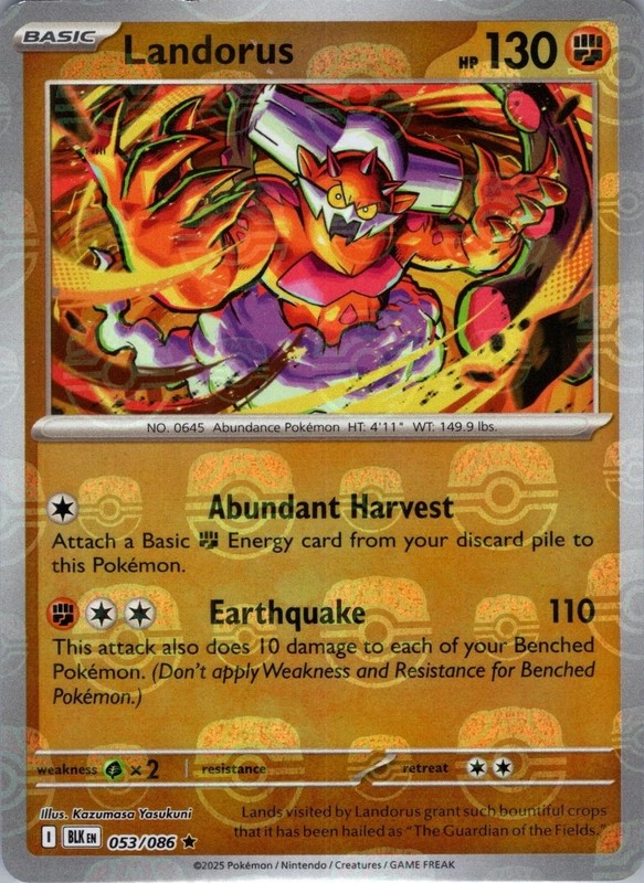 Landorus (Master Ball Pattern) · SV: Black Bolt · #053/086 · Holofoil